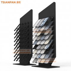 Custom design waterfall tile display stand marble quartzite granite landing stand flooring stand