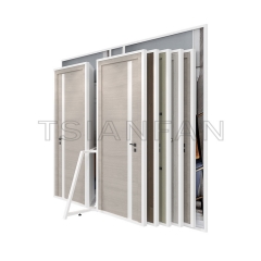 Hot selling door sample page turning display rack solid wood composite door sample for showroom
