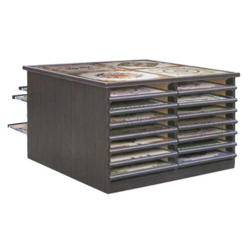 Custom Metal Mosaic Stone sample tabletop display drawer cabinet-MC1003