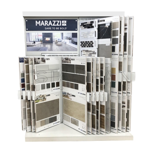 Factory direct custom vertical flip tile display rack-MF013