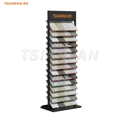 SRL018-z-Basalt stone floor racks exhibition retail display tower