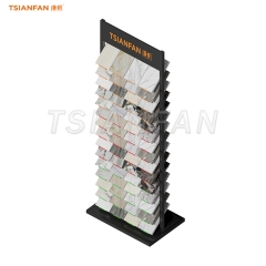 SRL018-z-Basalt stone floor racks exhibition retail display tower