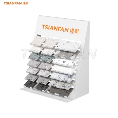 SRT037-artificial stone tabletop display stand vertical display rack