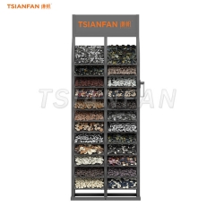 SE116-pebble display rack natural stone display solutions