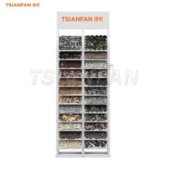 SE116-pebble display rack natural stone display solutions