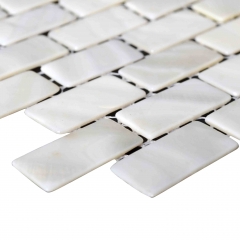 Pearlized Mini Brick tile mother of pearl splashback design for shower ...