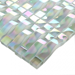 Arched Rainbow Glass Mosaic Tile Backsplash Wall Ideas for Kitchen and Bathroom CGT04