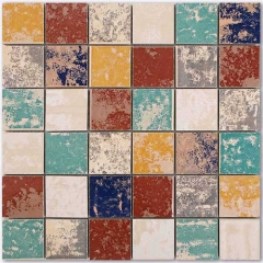 Retro Color Backsplash Tile Porcelain Square Mosaic CPT118