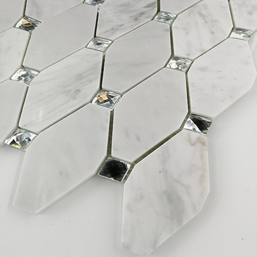 Diamond Rhombus Glass Stone Mosaic Tile in Glitter Design for Backsplash and Wall GST129