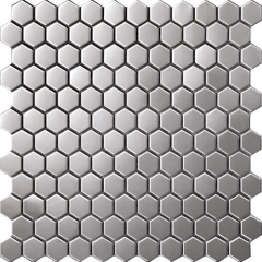 Hexagon Stainless Steel Mosaic Tile Backsplash Design SST112