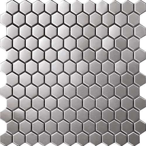 Hexagon Stainless Steel Mosaic Tile Backsplash Design SST112