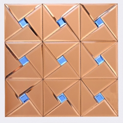 Mirror Glass Mosaic Tile With Blue Diamond Design for Kitchen and Bathroom Backsplash CGT060