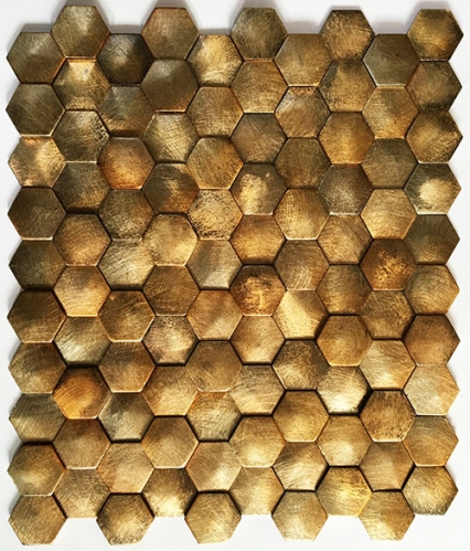 Antique Art3d Hexagon Copper Coloured Tile for Kitchen Backsplash and Bathroom Wall  COP12
