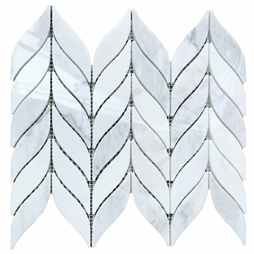 White Herringbone Marble Mosaic Tile For Backsplash And Wall  Designs MST013