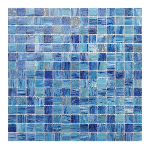 Blue Square Glass Mosaic Backsplash Tile CGT097