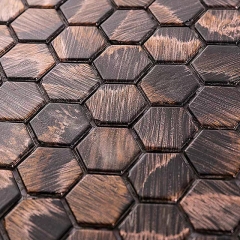 Dark Hexagon Glass Mosaic Backsplash Tile Design CGT099