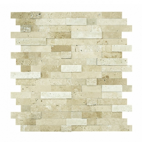 Beige Split Face Stone Tile Peel and Stick Mosaic 3D Backsplash SOT1048