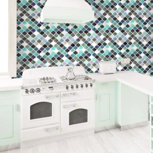 Peel And Stick Wall Tile For Kitchen Backsplash-dark Green Decorative  Arabesque Tile Backsplash 11'' X 10'' - Wall Stickers - AliExpress