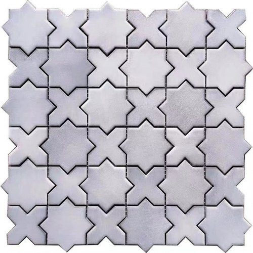 Grey Octagon Backsplash Tile Porcelain Mosaic CPT232（0.96 Sq.ft/Sheet）