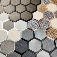 Metal Fabric Looks Hexagonal Tile Peel and Stick Mosaic（0.72 Sq.ft/Sheet）