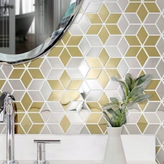 Gold Hex backsplash tiles stainless steel mosaic SST27