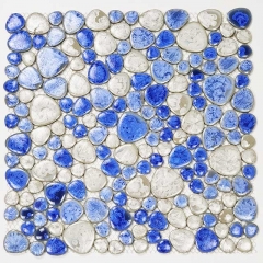Blue Pebble Floor Tile Cobblestone Porcelain Mosaic CPT32