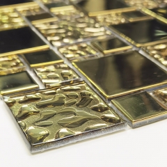 Golden Backsplash Tile Glass Mosaic GMT410