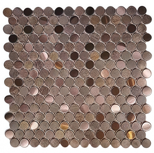 Brown Penny Round metal Mosaic Tile for Wall Backsplash  ALT134