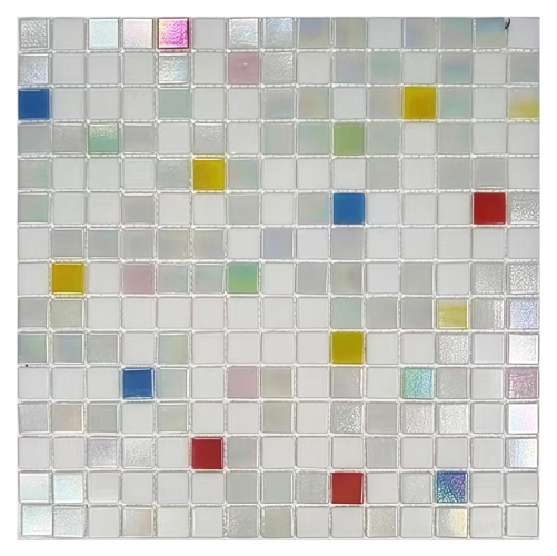 White and colored glass mosaic tile for swimming pools and bathrooms  CGT062