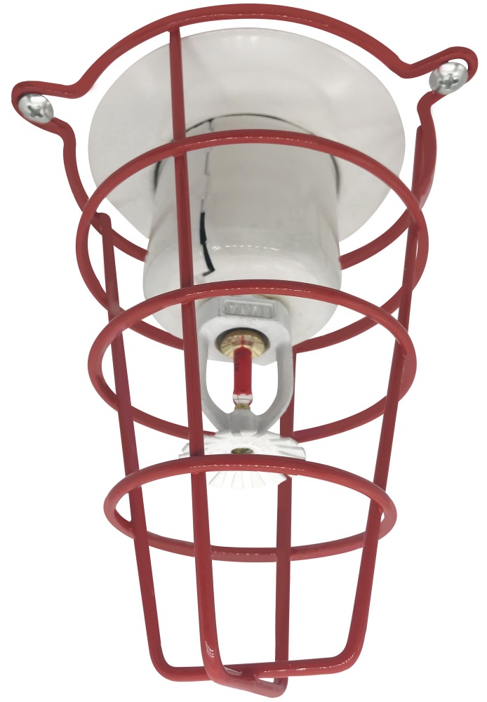 (4 Pack) Sprinkler Head Guard Red 6" Deep