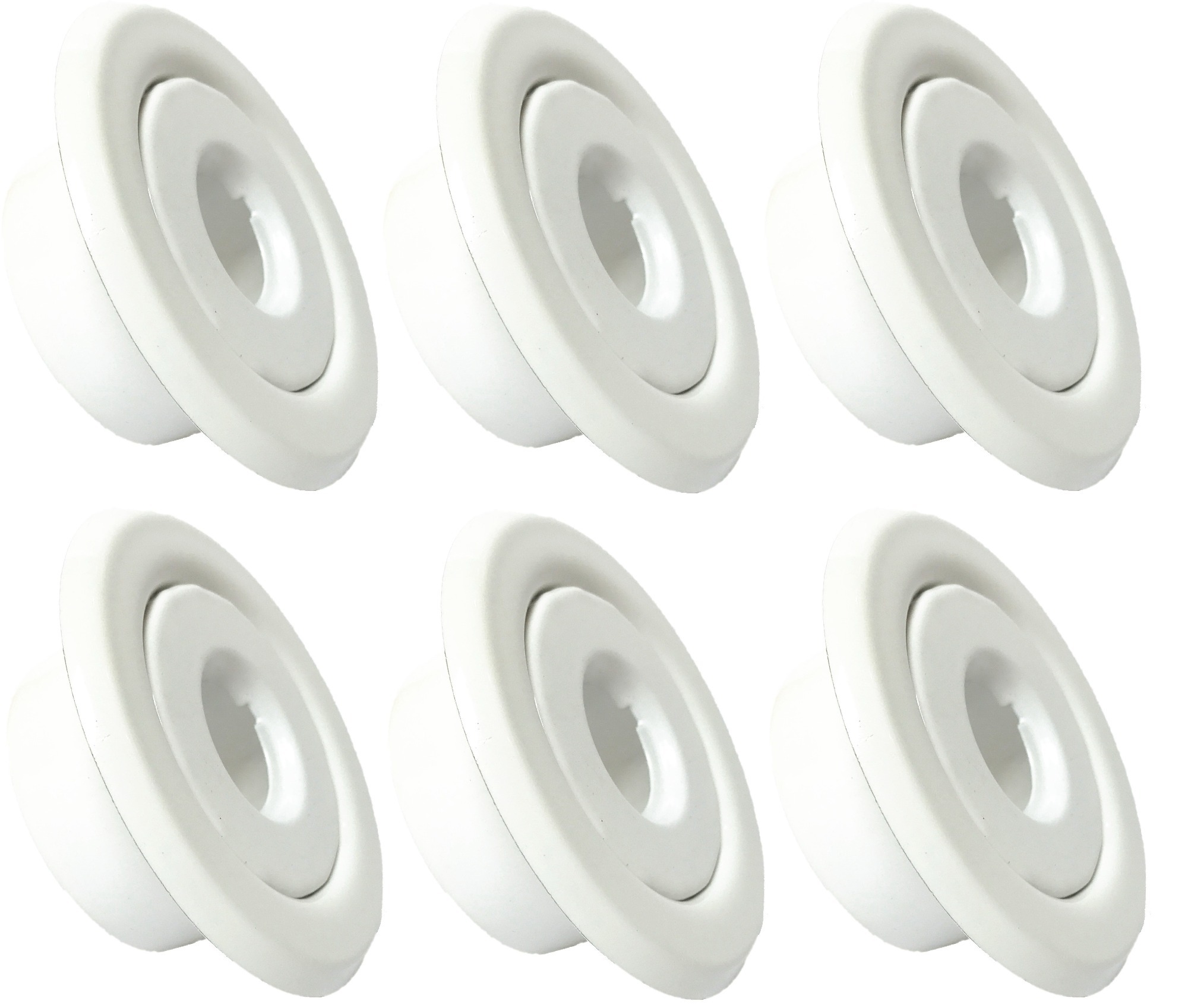(6 Pack) 1/2" Fire Sprinkler escutcheon white