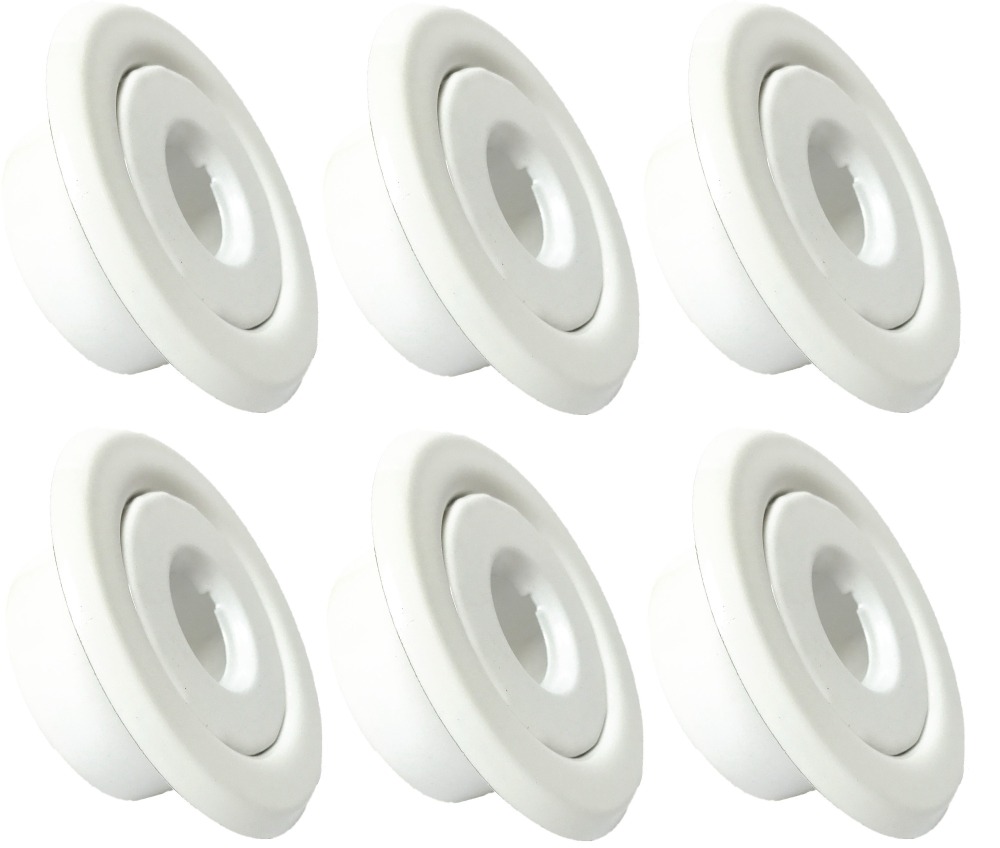 (6 Pack) 1/2" Fire Sprinkler escutcheon white