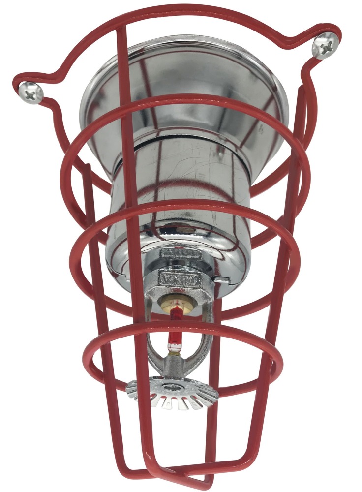 (4 Pack) Sprinkler Head Guard Red 6" Deep