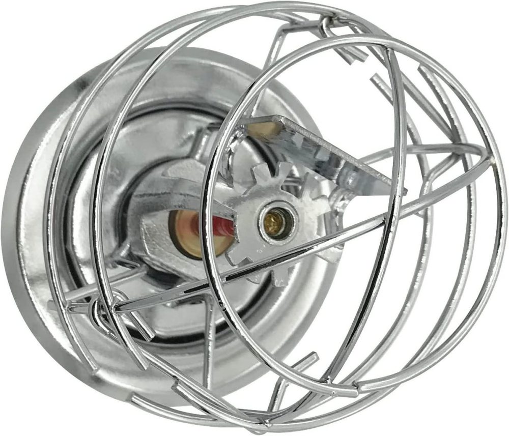 Happy Tree (6 Pack) Fire Sprinkler Head Guard Cage for 1/2" Recessed/Horizontal Sidewall Drywall-Mounted Sprinkler Heads Chrome PlatedProtector Fire Sprinkler Head Cover