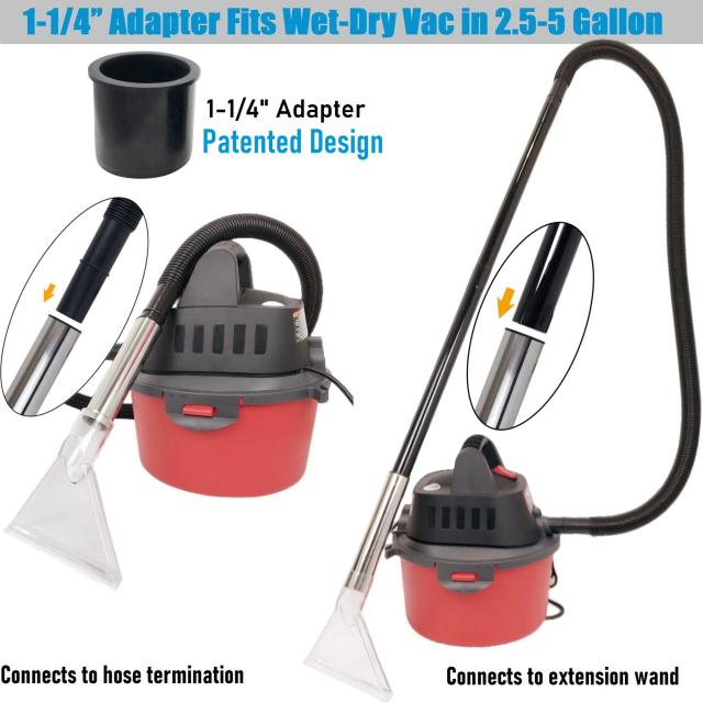 Fits All Brand's shop vac extractor attachment with Large Clear Head for Upholstery & Carpet Cleaning