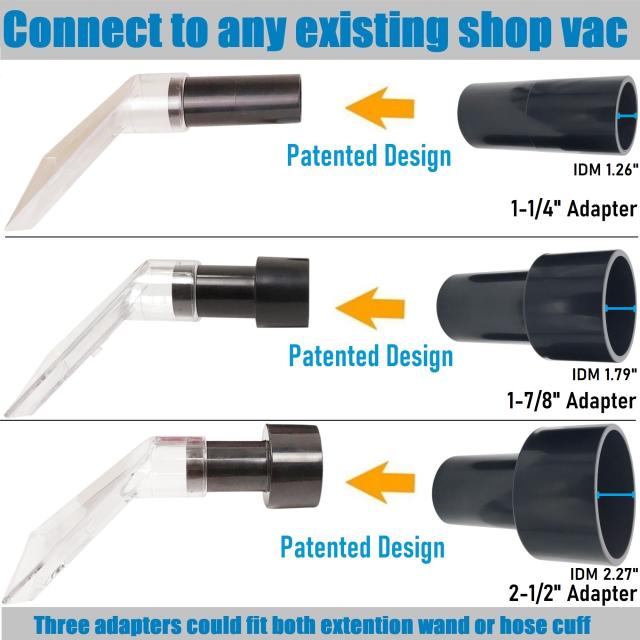 Ftis All Brands' Shop Vac Extractor Attachment 3-1/2" Clear Head  for Upholstery/Carpet Cleaning