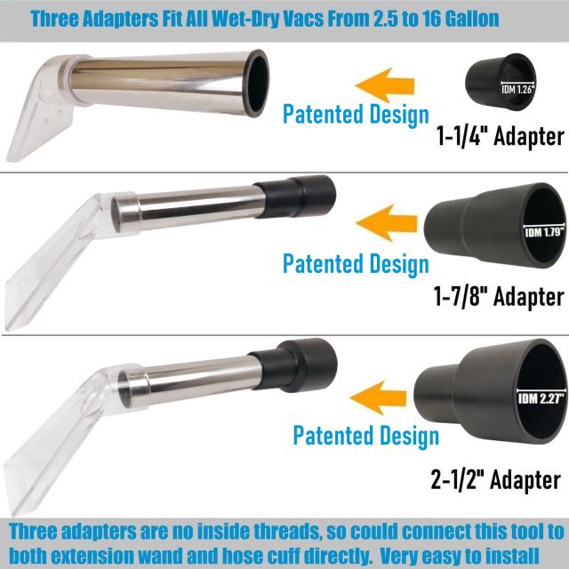 Fits All Brands' Shop Vac extractor attchment with 3-1/2"  Clear Head for Upholstery & Carpet Cleaning