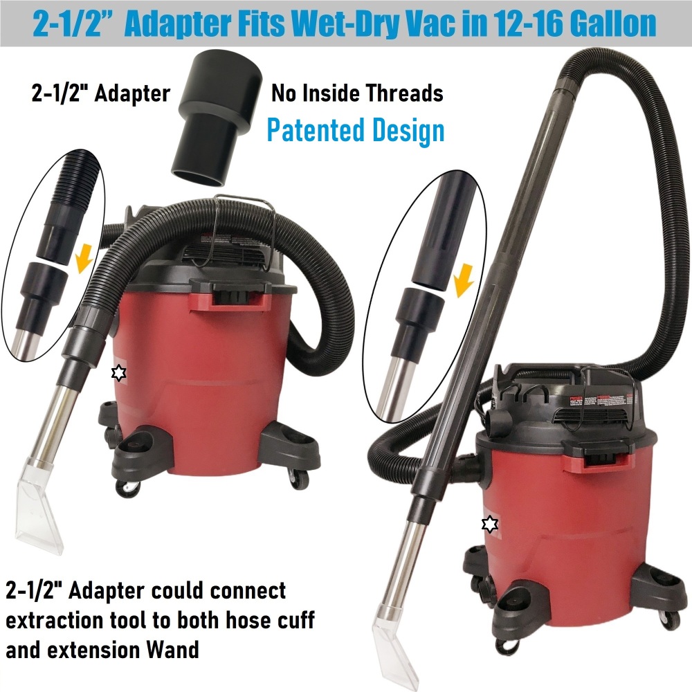 Fits All Brands' Shop Vac extractor attchment with 3-1/2"  Clear Head for Upholstery & Carpet Cleaning