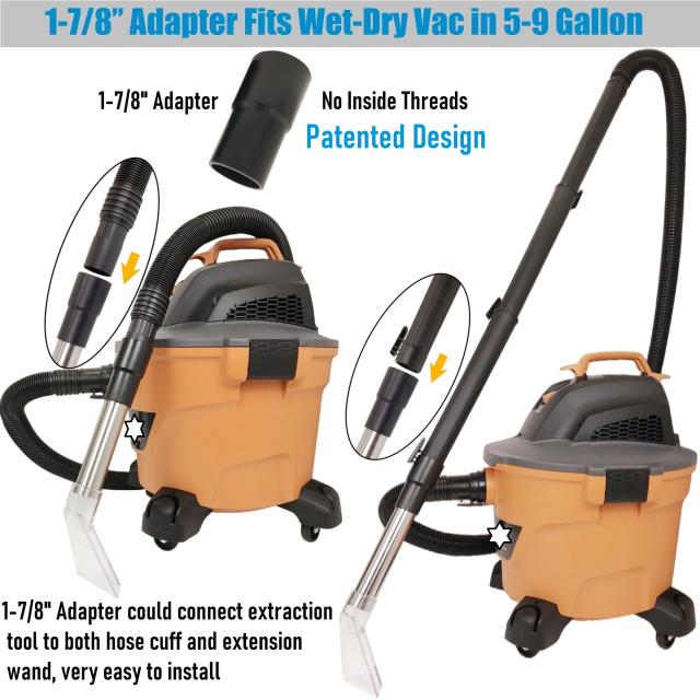Fits All Brands' Shop Vac extractor attchment with 3-1/2"  Clear Head for Upholstery & Carpet Cleaning