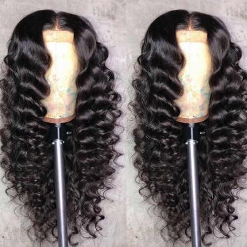 Loose deep curly lace front wig T lace