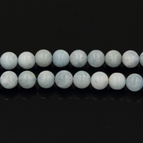 Natural Aquamarine Stone Round Beads