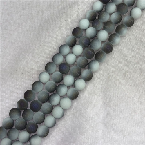 Plating Matte Whiteware Stone Round Beads