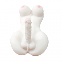 Real White Solid Full Silicone Ladyboy Sex Doll with Big Breast and Penis, Love Doll for Women, Lesbian Gay Male Adult Doll