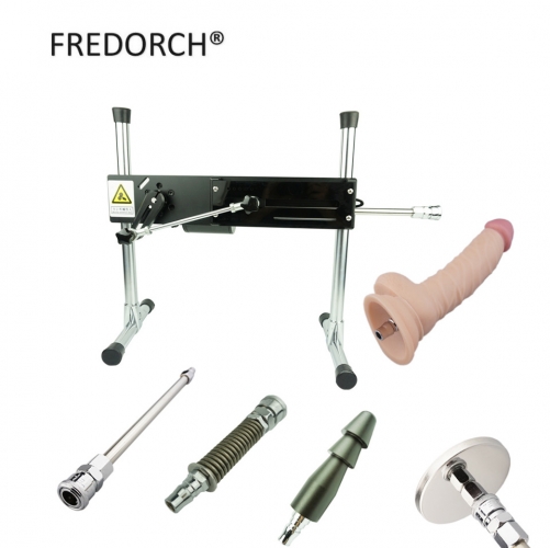 FREDORCH Machine de sexe en métal Preminum avec gode Contrôlé par fil Réglable 30db Muet 120W Double verrouillage u Turbo Gear Love Machine