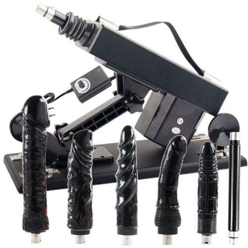 FREDORCH Sex Machine Fuck Machine  Thrusting big black Dildo Machine with 3 XLR Connector,Fucking Machine Couple Sex Toys 6 Attachments