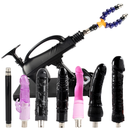 FREDORCH Sex Machine black Dildo with Up to 8 Accessories, 3XLR Connector for Women/Men - Adult Sex Toys for Vaginal, Anal, Masturbation