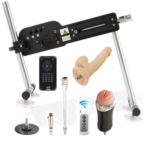 FREDORCH Sex Machine with Realistic Dildos, Automatic Thrusting Machine with Remote Control and APP, Multiple Suction Cup Dildo Attachments F19S