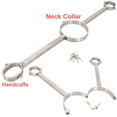 FREDORCH BDSM Sexy Metal Handcuffs Neck Collar Role Playing Props Equipment Bondage Gear Sex Toys for Couple Women Men Exotic Accessories