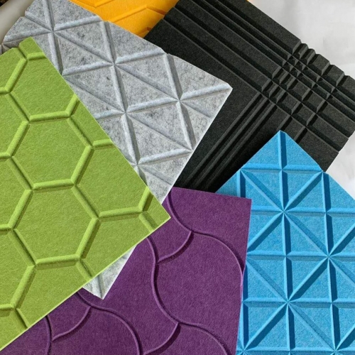 Carved sound absorption polyester fiber acoustic wall panels made by ...