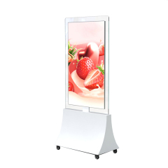 55" 2CM Dual Sided Floor Standing Movable Digital Signage